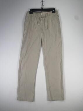 Sailwind Chino Pants Mens 32x30 Beige Rayon Relaxed Straight Drawstring Waist